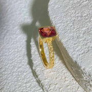 Natural Lotus Color Spinel Malleolar Stria Ring D2.21ct. 18K